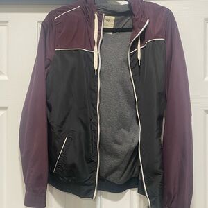Men's Two-Tone Jacket - Black and Burgundy